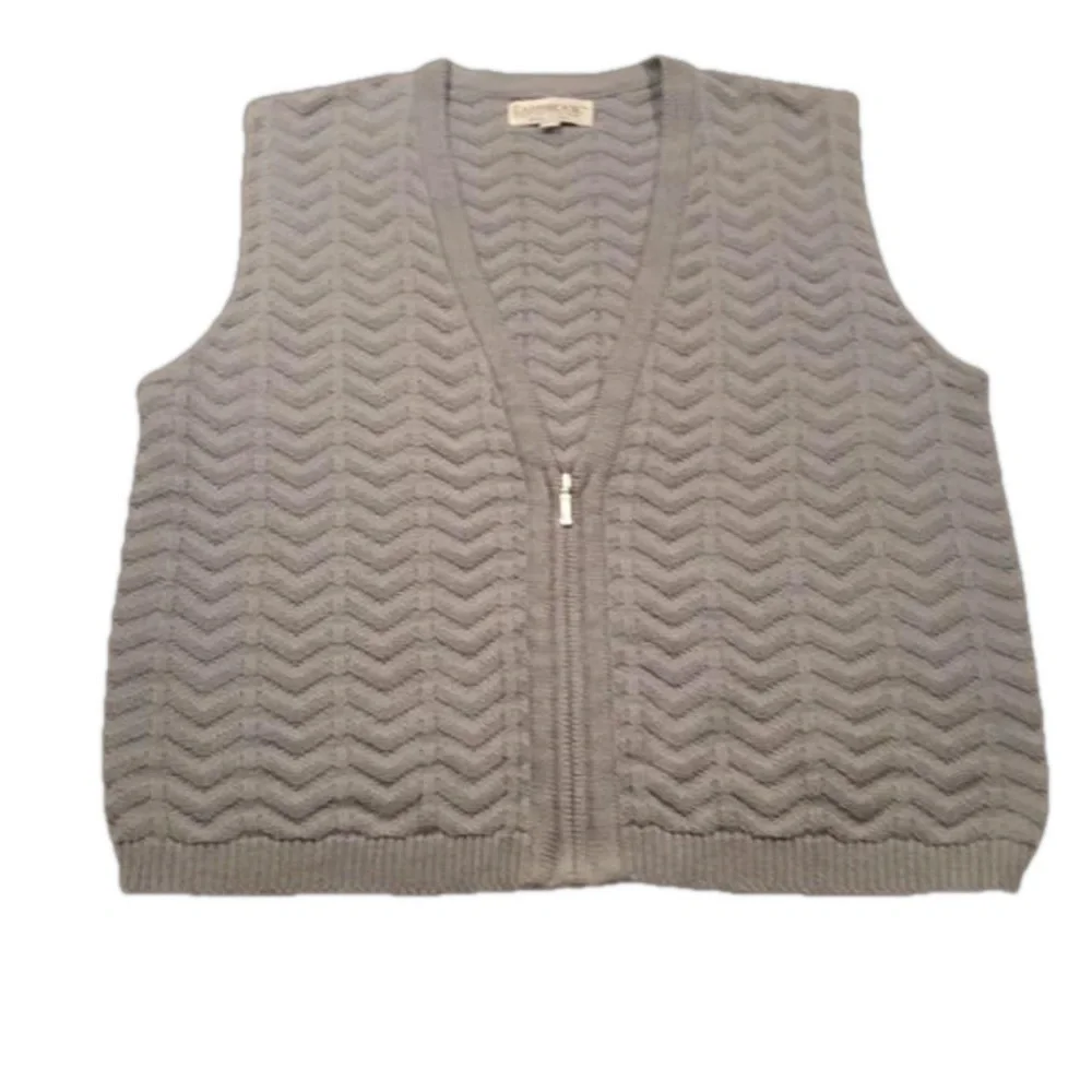 EASTBROOK Clothing Company Gray Zip Front Sweater Vest Size M - Picture 7 of 9